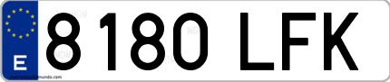 Ejemplo de matrícula de coche ordinaria 8180 LFK