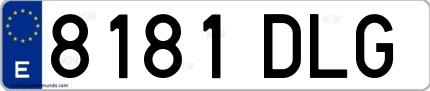 Ejemplo de matrícula española 8181 DLG