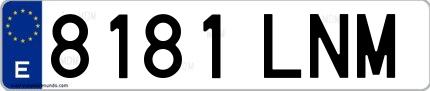 Ejemplo de matrícula española 8181 LNM