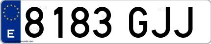 Ejemplo de matrícula española 8183 GJJ
