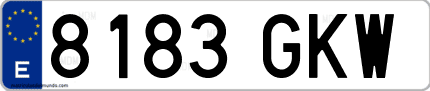 Ejemplo de matrícula de coche ordinaria 8183 GKW