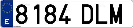 Ejemplo de matrícula española 8184 DLM
