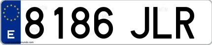 Ejemplo de matrícula española 8186 JLR