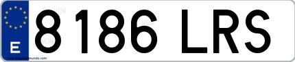 Ejemplo de matrícula española 8186 LRS