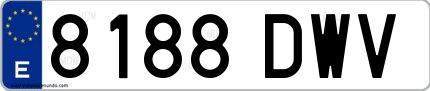 Ejemplo de matrícula española 8188 DWV
