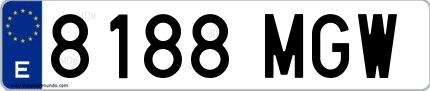 Ejemplo de matrícula española 8188 MGW