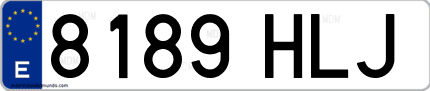 Ejemplo de matrícula de coche ordinaria 8189 HLJ