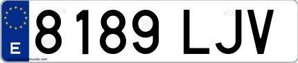 Ejemplo de matrícula española 8189 LJV