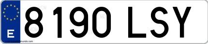 Ejemplo de matrícula española 8190 LSY