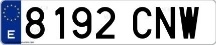 Ejemplo de matrícula española 8192 CNW