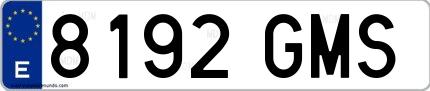 Ejemplo de matrícula española 8192 GMS