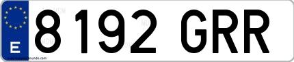 Ejemplo de matrícula española 8192 GRR