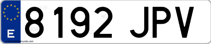 Ejemplo de matrícula de coche ordinaria 8192 JPV