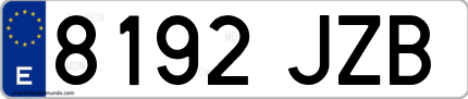 Ejemplo de matrícula de coche ordinaria 8192 JZB