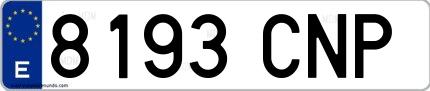 Ejemplo de matrícula española 8193 CNP