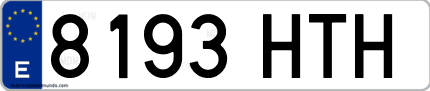 Ejemplo de matrícula de coche ordinaria 8193 HTH