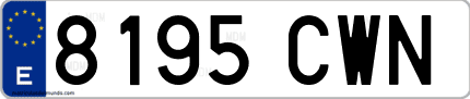 Ejemplo de matrícula de coche ordinaria 8195 CWN