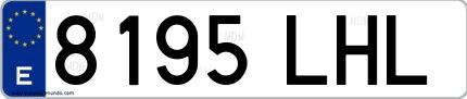Ejemplo de matrícula española 8195 LHL