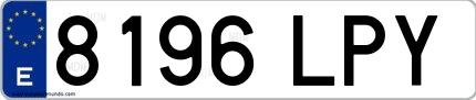 Ejemplo de matrícula española 8196 LPY