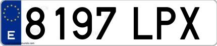 Ejemplo de matrícula española 8197 LPX