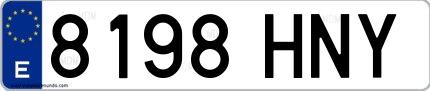 Ejemplo de matrícula española 8198 HNY