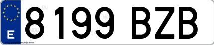 Ejemplo de matrícula española 8199 BZB
