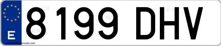 Ejemplo de matrícula española 8199 DHV