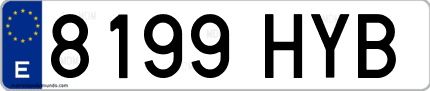 Ejemplo de matrícula de coche ordinaria 8199 HYB