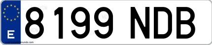 Ejemplo de matrícula española 8199 NDB