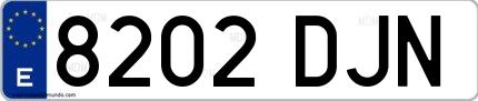 Ejemplo de matrícula española 8202 DJN