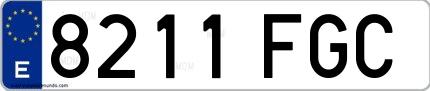 Ejemplo de matrícula española 8211 FGC