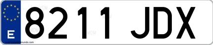 Ejemplo de matrícula española 8211 JDX