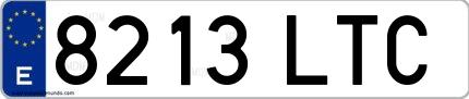 Ejemplo de matrícula española 8213 LTC