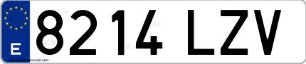 Ejemplo de matrícula española 8214 LZV