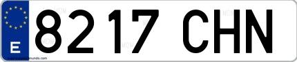 Ejemplo de matrícula española 8217 CHN