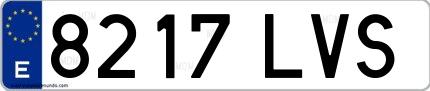 Ejemplo de matrícula española 8217 LVS