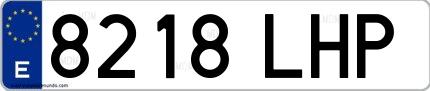 Ejemplo de matrícula española 8218 LHP