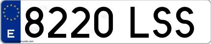 Ejemplo de matrícula española 8220 LSS