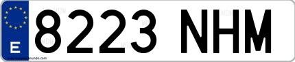 Ejemplo de matrícula española 8223 NHM