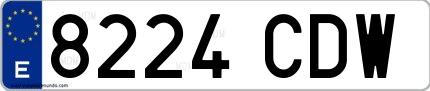 Ejemplo de matrícula española 8224 CDW