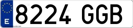 Ejemplo de matrícula española 8224 GGB