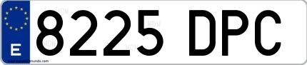 Ejemplo de matrícula española 8225 DPC