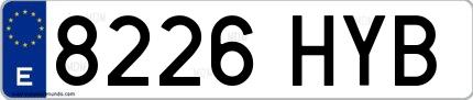 Ejemplo de matrícula española 8226 HYB