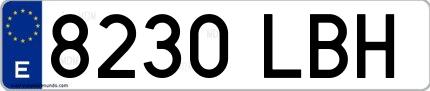 Ejemplo de matrícula española 8230 LBH