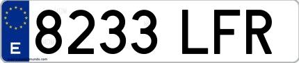 Ejemplo de matrícula española 8233 LFR