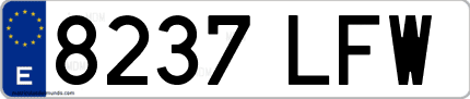 Ejemplo de matrícula de coche ordinaria 8237 LFW