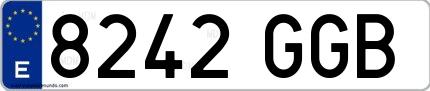 Ejemplo de matrícula española 8242 GGB