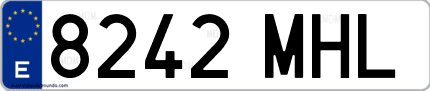 Ejemplo de matrícula de coche ordinaria 8242 MHL