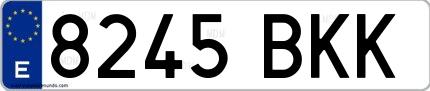 Ejemplo de matrícula española 8245 BKK