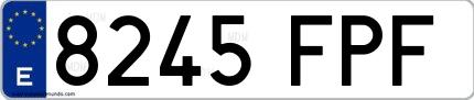 Ejemplo de matrícula española 8245 FPF
